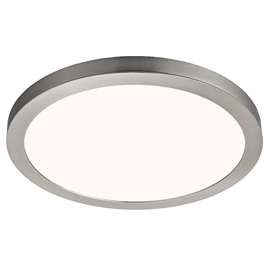 Canarm LED Disc 15in 1-Light Flush Mount | Modern Brushed Nickel and White Acrylic | Hallway & Bedroom Ceiling Light | Model DL-15C-30FC-BN-C