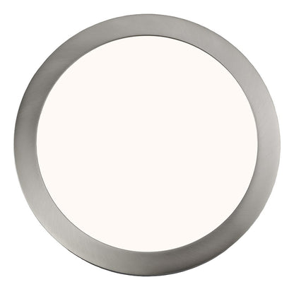 Canarm LED Disc 15in 1-Light Flush Mount | Modern Brushed Nickel and White Acrylic | Hallway & Bedroom Ceiling Light | Model DL-15C-30FC-BN-C