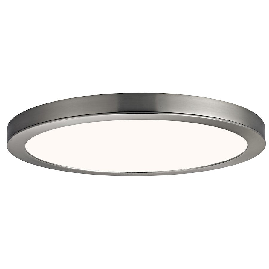 Canarm LED Disc 15in 1-Light Flush Mount | Modern Brushed Nickel and White Acrylic | Hallway & Bedroom Ceiling Light | Model DL-15C-30FC-BN-C