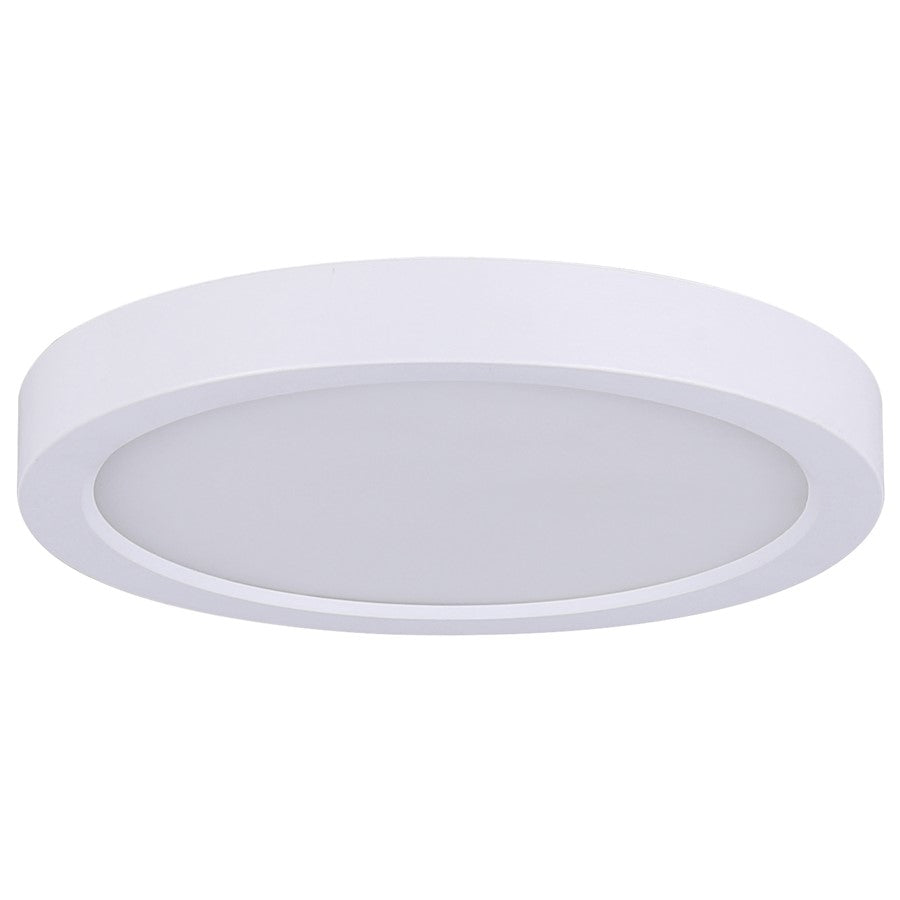 Canarm LED Disc 15in 1-Light Flush Mount | Modern Matte White and White Acrylic | Hallway & Bedroom Ceiling Light | Model DL-15C-30FC-WH-C