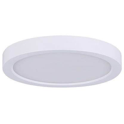 Canarm LED Disc 15in 1-Light Flush Mount | Modern Matte White and White Acrylic | Hallway & Bedroom Ceiling Light | Model DL-15C-30FC-WH-C