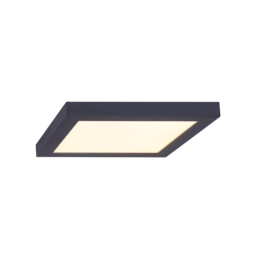 Canarm LED Disc 15in Square Flush Mount | Matte Black | Hallway & Bathroom Ceiling Light | 15 x 15 x 1 in | Model DL-15C-30SC-BK-C