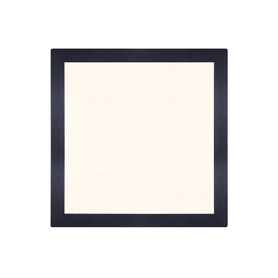 Canarm LED Disc 15in Square Flush Mount | Matte Black | Hallway & Bathroom Ceiling Light | 15 x 15 x 1 in | Model DL-15C-30SC-BK-C