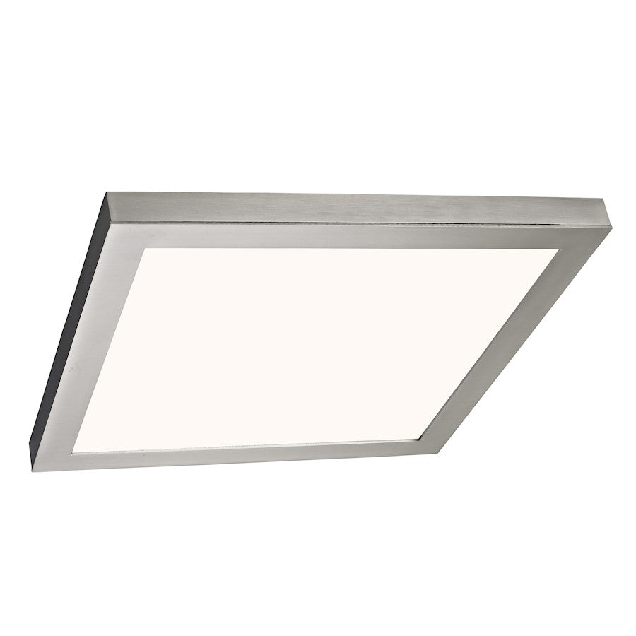 Canarm LED Disc 15in Square Flush Mount | Brushed Nickel | Hallway & Bathroom Ceiling Light | 15 x 15 x 1 in | Model DL-15C-30SC-BN-C