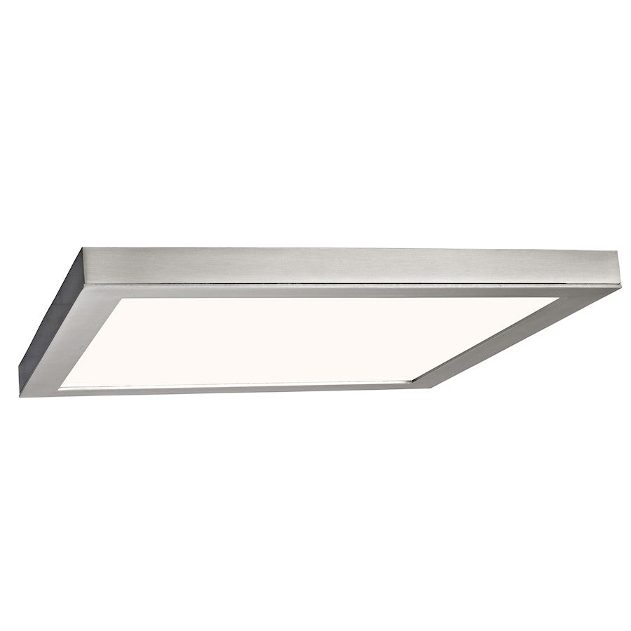 Canarm LED Disc 15in Square Flush Mount | Brushed Nickel | Hallway & Bathroom Ceiling Light | 15 x 15 x 1 in | Model DL-15C-30SC-BN-C