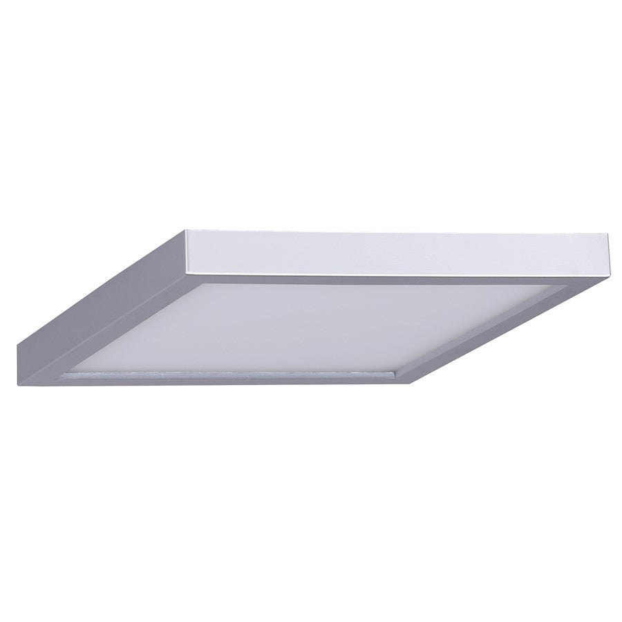 Canarm LED Disc 15in Square Flush Mount | Brushed Nickel | Hallway & Bathroom Ceiling Light | 15 x 15 x 1 in | Model DL-15C-30SC-BN-C