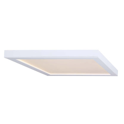 Canarm LED Disc 15in Square Flush Mount | White | Hallway & Bathroom Ceiling Light | 15 x 15 x 1 in | Model DL-15C-30SC-WH-C
