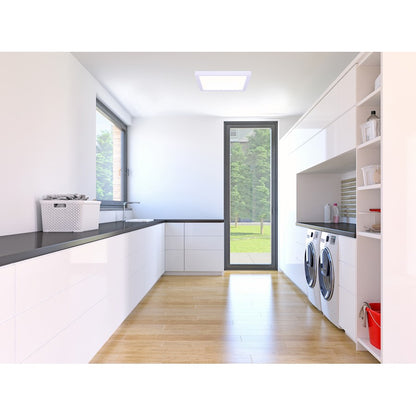 Canarm LED Disc 15in Square Flush Mount | White | Hallway & Bathroom Ceiling Light | 15 x 15 x 1 in | Model DL-15C-30SC-WH-C