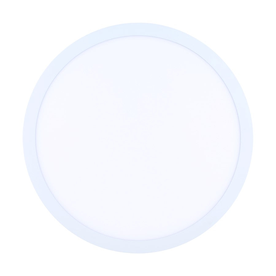 Canarm Madison 18in 1-Light LED Flush Mount | White Aluminum and Iron with PS Lens | Living Room & Bedroom | 18 x 18 x 1 in | Model DL-18B-40FC-WH-C