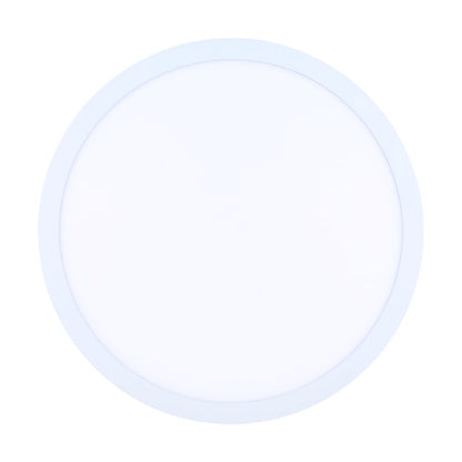 Canarm Madison 18in 1-Light LED Flush Mount | White Aluminum and Iron with PS Lens | Living Room & Bedroom | 18 x 18 x 1 in | Model DL-18B-40FC-WH-C