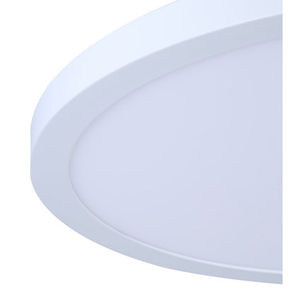 Canarm Madison 18in 1-Light LED Flush Mount | White Aluminum and Iron with PS Lens | Living Room & Bedroom | 18 x 18 x 1 in | Model DL-18B-40FC-WH-C