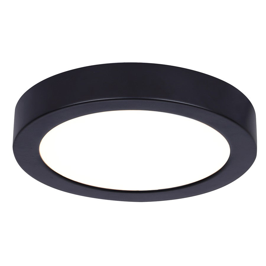 Canarm Madison 5in 1-Light LED Flush Mount | Matte Black with PVC Lens | Kitchen & Bathroom | Model DL-5F-10S-BK-C