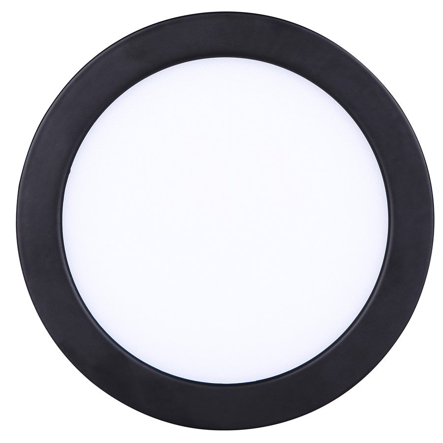 Canarm Madison 5in 1-Light LED Flush Mount | Matte Black with PVC Lens | Kitchen & Bathroom | Model DL-5F-10S-BK-C