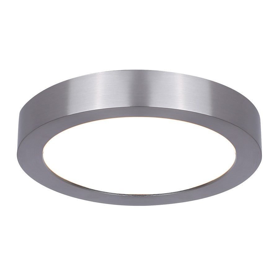 Canarm Madison 5in 1-Light LED Flush Mount | Brushed Nickel with PVC Lens | Living Room & Kitchen | Model DL-5F-10S-BN-C
