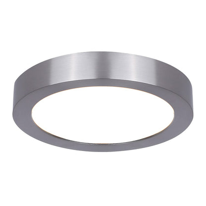 Canarm Madison 5in 1-Light LED Flush Mount | Brushed Nickel with PVC Lens | Living Room & Kitchen | Model DL-5F-10S-BN-C