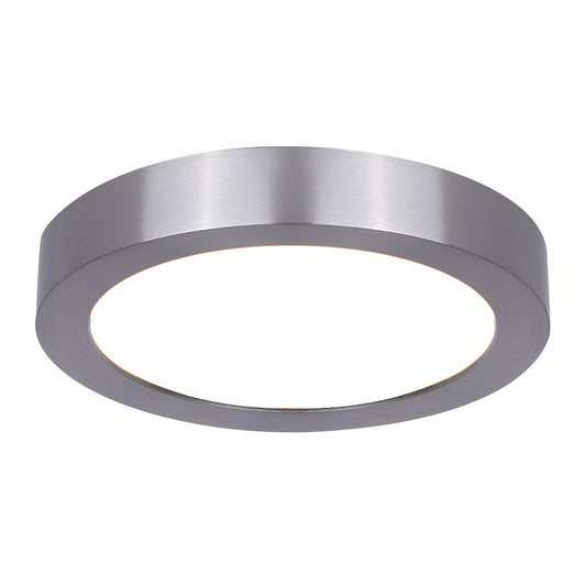 Canarm Madison 5in 1-Light LED Flush Mount | Brushed Nickel with PVC Lens | Living Room & Kitchen | Model DL-5F-10S-BN-C