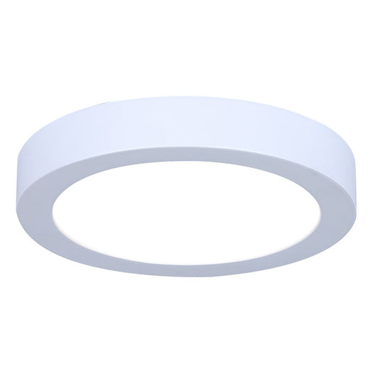 Canarm Madison 5in 1-Light LED Flush Mount | White with PVC Lens | Kitchen & Bathroom | 5 x 5 x 0.9 in, Dimmable 2700K-5000K | Model DL-5F-10S-WH-C