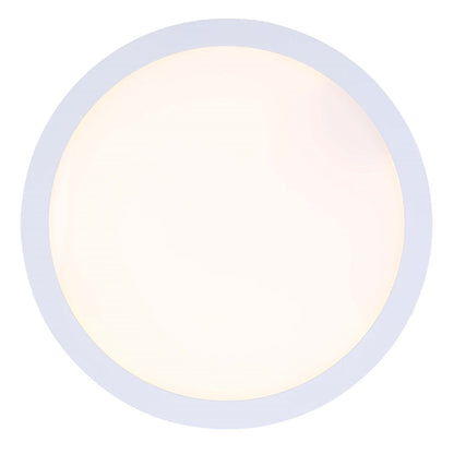 Canarm Madison 5in 1-Light LED Flush Mount | White with PVC Lens | Kitchen & Bathroom | 5 x 5 x 0.9 in, Dimmable 2700K-5000K | Model DL-5F-10S-WH-C