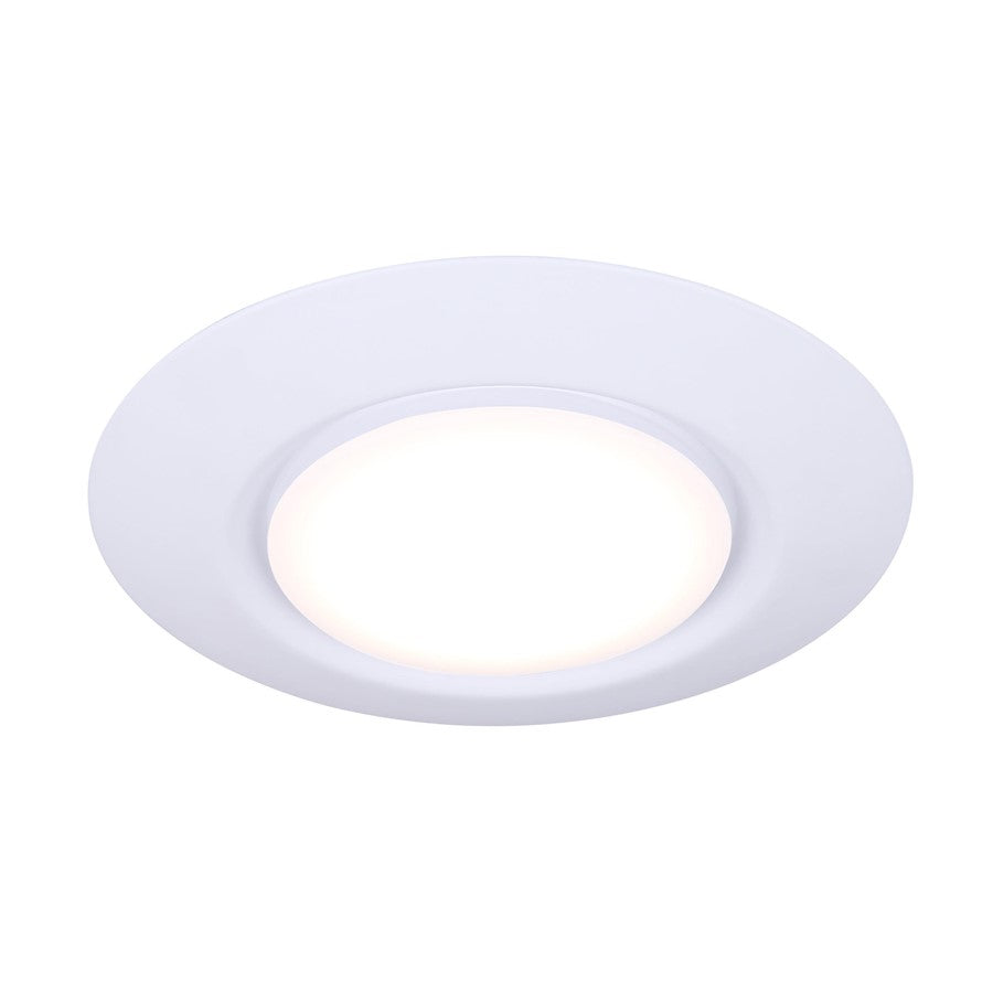 Canarm 6in 1-Light LED Disc Light | White Finish and White Acrylic Shade | Bathroom & Kitchen Ceiling Light | 7.2 x 1 in | Model DL-6-15DCF-WH