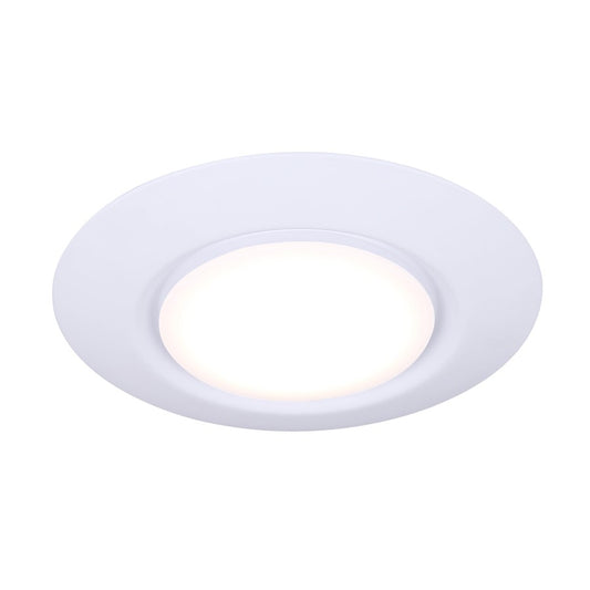 Canarm 6in 1-Light LED Disc Light | White Finish and White Acrylic Shade | Bathroom & Kitchen Ceiling Light | 7.2 x 1 in | Model DL-6-15DCF-WH