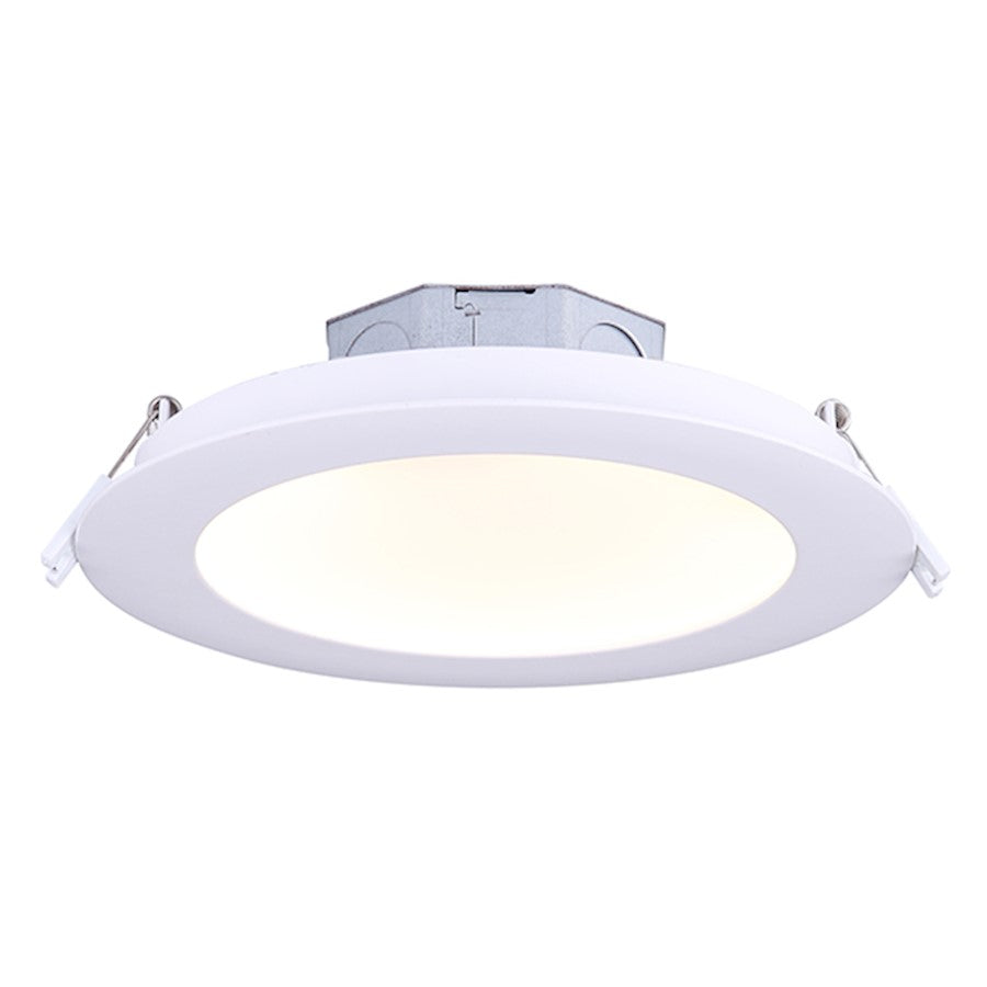 Canarm DL-6 6in 1-Light Recessed Downlight | White Metal Trim | Hallway & Living Room Ceiling | 7.2 x 7.2 x 2.09 in | Model DL-6-15RR-WH-C