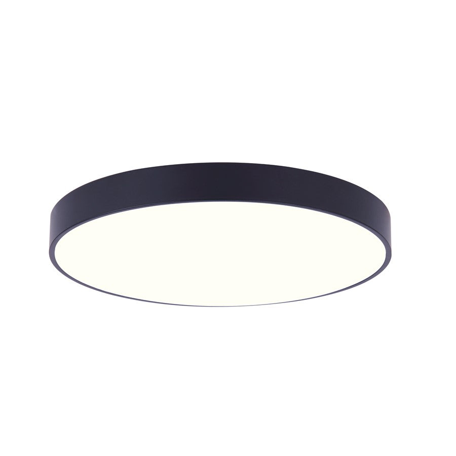 Canarm Madison 6in 1-Light Flush Mount | Modern Matte Black and PC Lens | Hallway & Bathroom Ceiling | 6.1 x 6.1 x 1 in | Model DL-6F-10WS-BK-C