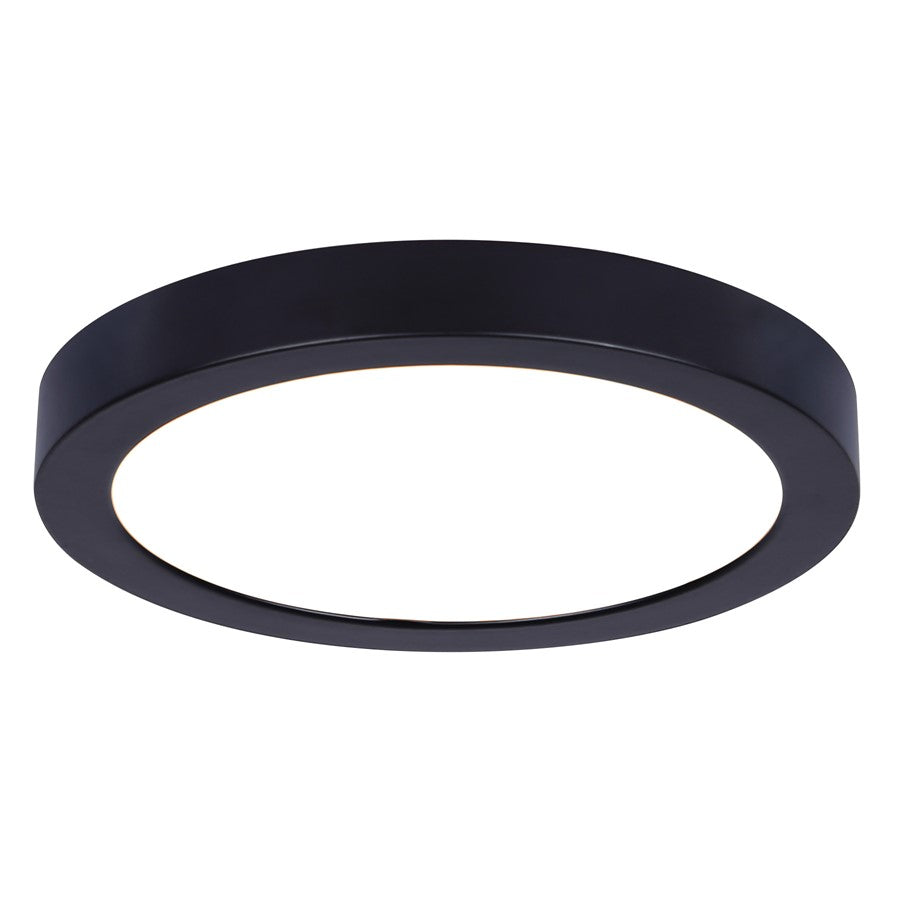 Canarm Madison 7in 1-Light Flush Mount | Modern Matte Black and PVC Lens | Kitchen & Bedroom Ceiling | 7 x 7 x 0.88 in | Model DL-7F-15S-BK-C