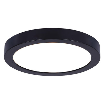 Canarm Madison 7in 1-Light Flush Mount | Modern Matte Black and PVC Lens | Kitchen & Bedroom Ceiling | 7 x 7 x 0.88 in | Model DL-7F-15S-BK-C