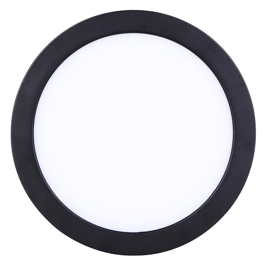 Canarm Madison 7in 1-Light Flush Mount | Modern Matte Black and PVC Lens | Kitchen & Bedroom Ceiling | 7 x 7 x 0.88 in | Model DL-7F-15S-BK-C