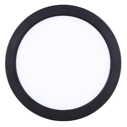 Canarm Madison 7in 1-Light Flush Mount | Modern Matte Black and PVC Lens | Kitchen & Bedroom Ceiling | 7 x 7 x 0.88 in | Model DL-7F-15S-BK-C