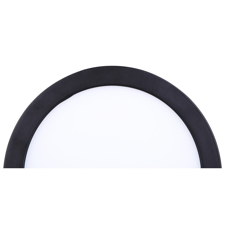 Canarm Madison 7in 1-Light Flush Mount | Modern Matte Black and PVC Lens | Kitchen & Bedroom Ceiling | 7 x 7 x 0.88 in | Model DL-7F-15S-BK-C