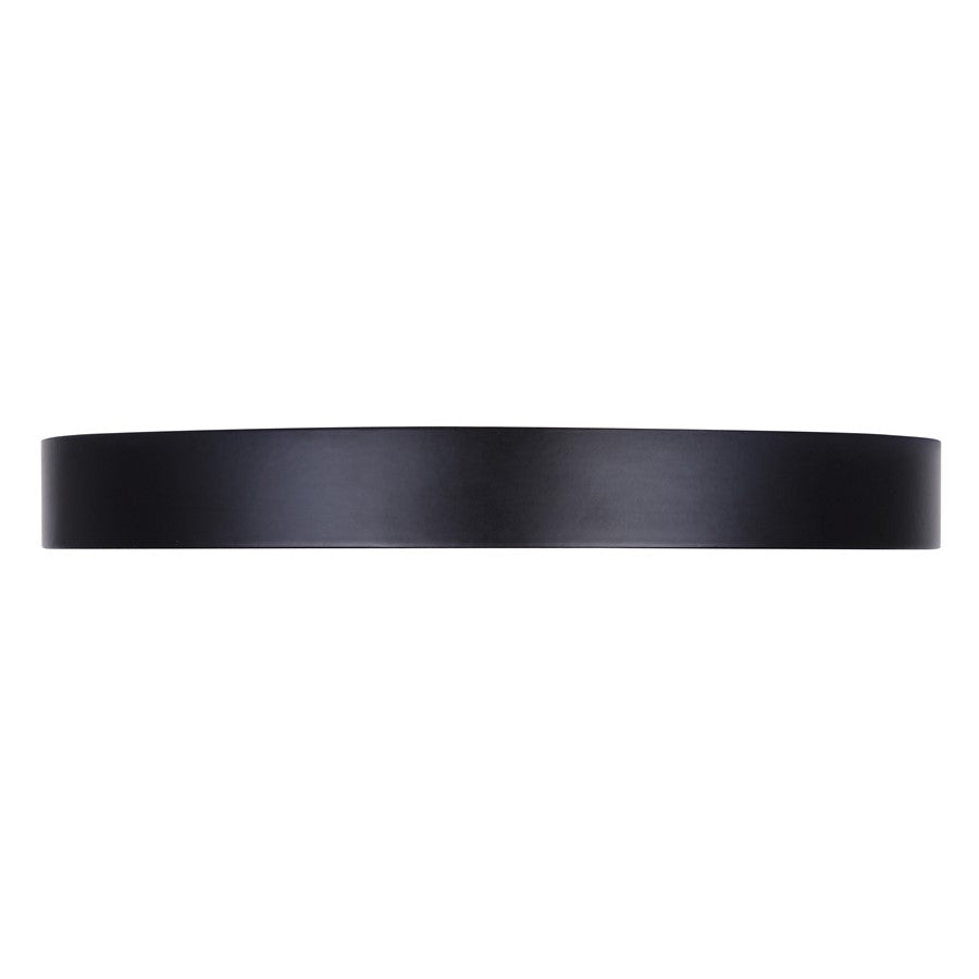 Canarm Madison 7in 1-Light Flush Mount | Modern Matte Black and PVC Lens | Kitchen & Bedroom Ceiling | 7 x 7 x 0.88 in | Model DL-7F-15S-BK-C