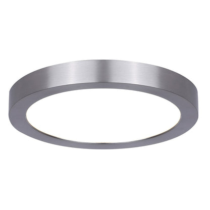 Canarm Madison 7in 1-Light LED Flush Mount | Brushed Nickel | Bedroom & Hallway Ceiling Light | 1200 Lumens, 5CCT, Dimmable | Model DL-7F-15S-BN-C