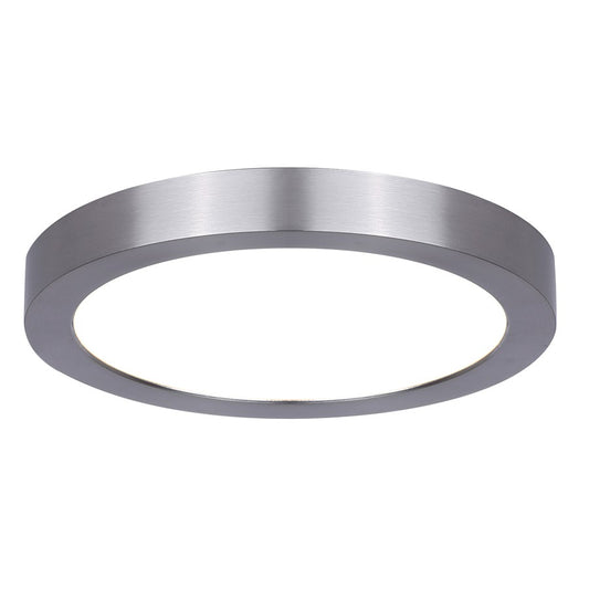 Canarm Madison 7in 1-Light LED Flush Mount | Brushed Nickel | Bedroom & Hallway Ceiling Light | 1200 Lumens, 5CCT, Dimmable | Model DL-7F-15S-BN-C