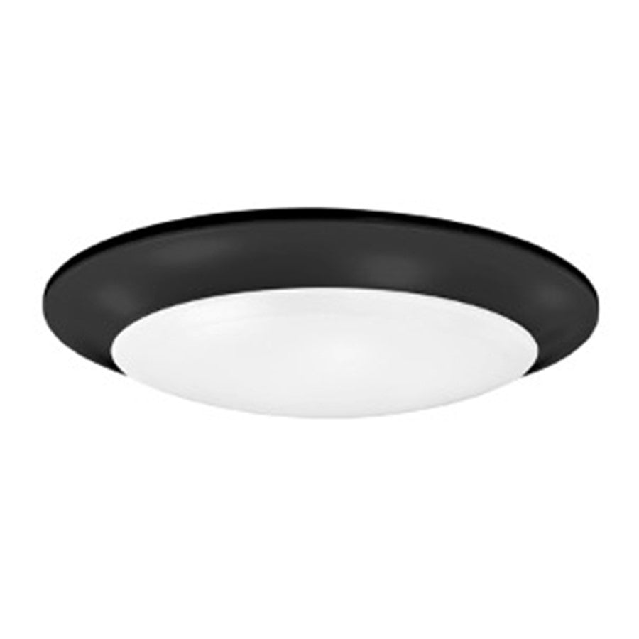 Canarm Madison 7.28in 1-Light LED Flush Mount | Matte Black and White Acrylic | Bathroom & Kitchen Ceiling Light | Model DL6151BK