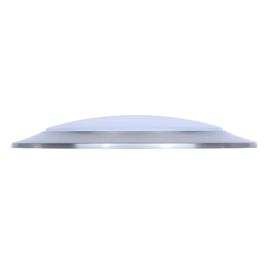 Canarm Madison 7.28in 1-Light LED Flush Mount | Brushed Nickel and White Acrylic | Bathroom & Kitchen Ceiling Light | Model DL6151BN