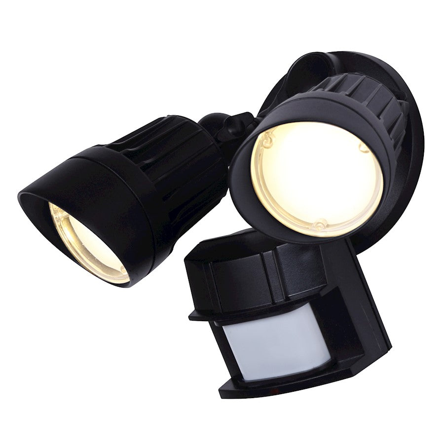 Canarm HO-01-02S-BK 2-Light Outdoor Security Light | Black Metal | Driveway & Backyard | 9.3 x 4.2 x 6.1 in | Model HO-01-02S-BK