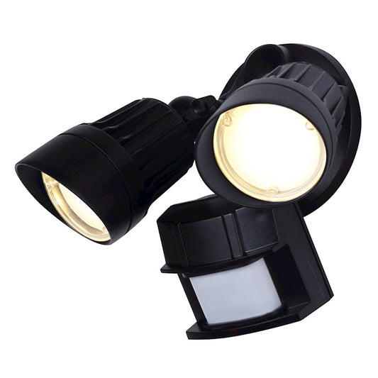 Canarm HO-01-02S-BK 2-Light Outdoor Security Light | Black Metal | Driveway & Backyard | 9.3 x 4.2 x 6.1 in | Model HO-01-02S-BK