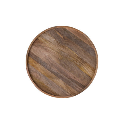 Canarm Calin 31.5in Round Coffee Table | Black Iron Frame & Natural Wood Top | Living Room & Family Room | 31.5 x 31.5 x 19.5 in | Model HSD-10732