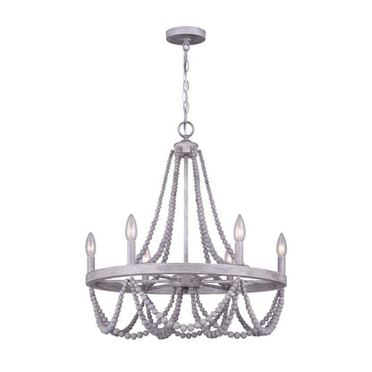 Canarm Kipling 23in 6-Light Chandelier | Gray Metal | Dining Room & Living Room | 23 x 23 x 26 in | Model ICH1001A06BGY23