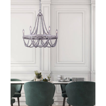 Canarm Kipling 23in 6-Light Chandelier | Gray Metal | Dining Room & Living Room | 23 x 23 x 26 in | Model ICH1001A06BGY23