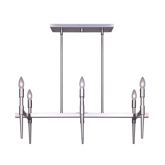 Canarm Florence 32in 6-Light Chandelier | Brushed Nickel | Dining Room & Living Room | 31.5 x 21.5 x 11.75 in | Model ICH1009A06BN32