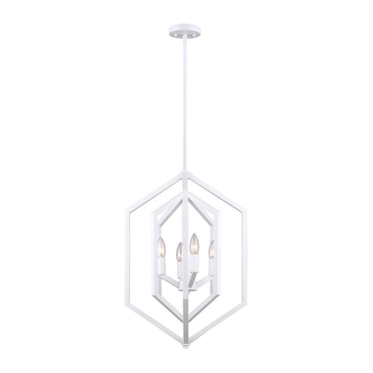 Canarm Netto 16in 4-Light Chandelier | Matte White | Dining Room & Entryway | 16 x 73.75 in | Model ICH1010A04WH16