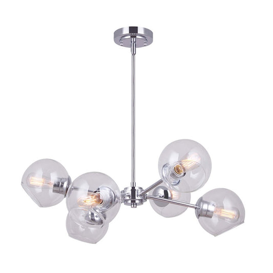 Canarm Cambry 28in 6-Light Chandelier | Modern Chrome Metal | Dining Room & Living Room | 28 x 15 in | Model ICH1021A06CH28