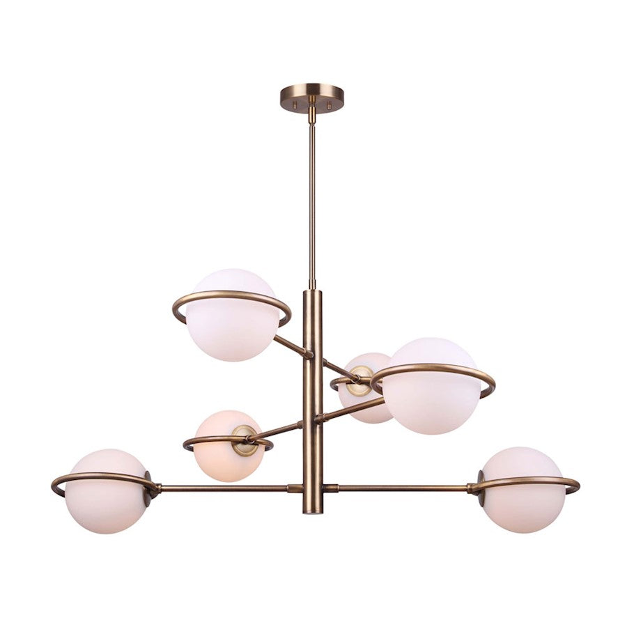 Canarm Cosima 37in 6-Light Chandelier | Modern Gold Metal | Dining Room & Living Room | 37 x 37 x 21 in | Model ICH1025A06GD9