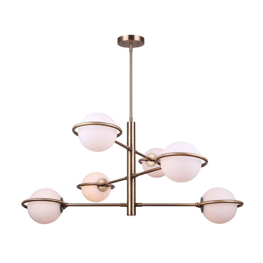 Canarm Cosima 37in 6-Light Chandelier | Modern Gold Metal | Dining Room & Living Room | 37 x 37 x 21 in | Model ICH1025A06GD9