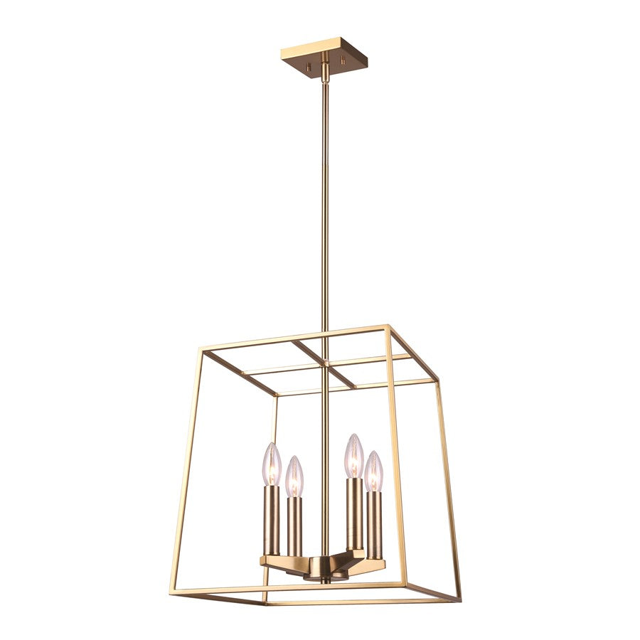 Canarm Coco 14in 4-Light Chandelier | Modern Gold Metal | Dining Room & Living Room | 14 x 14 x 23 in | Model ICH1034A04GD14