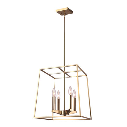 Canarm Coco 14in 4-Light Chandelier | Modern Gold Metal | Dining Room & Living Room | 14 x 14 x 23 in | Model ICH1034A04GD14