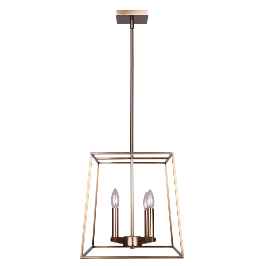 Canarm Coco 14in 4-Light Chandelier | Modern Gold Metal | Dining Room & Living Room | 14 x 14 x 23 in | Model ICH1034A04GD14
