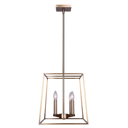 Canarm Coco 14in 4-Light Chandelier | Modern Gold Metal | Dining Room & Living Room | 14 x 14 x 23 in | Model ICH1034A04GD14